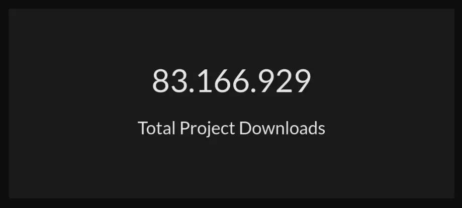 Screenshot of CurseForge Total Downloads