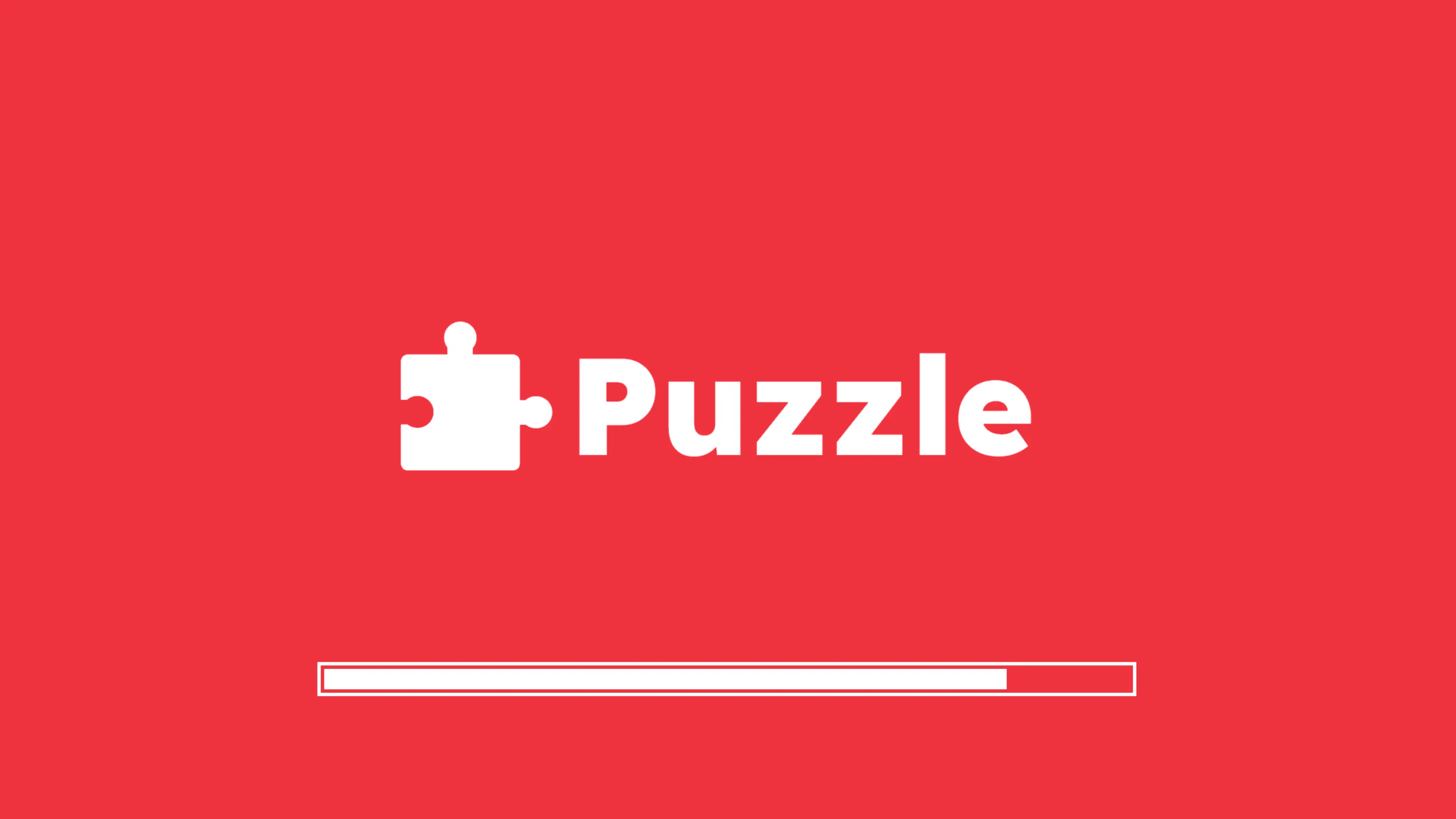 The example Puzzle logo on a red background